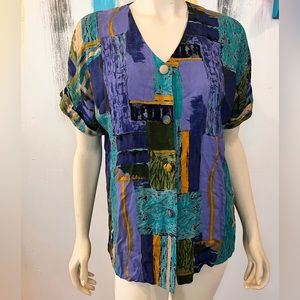 Button up V-neck blouse